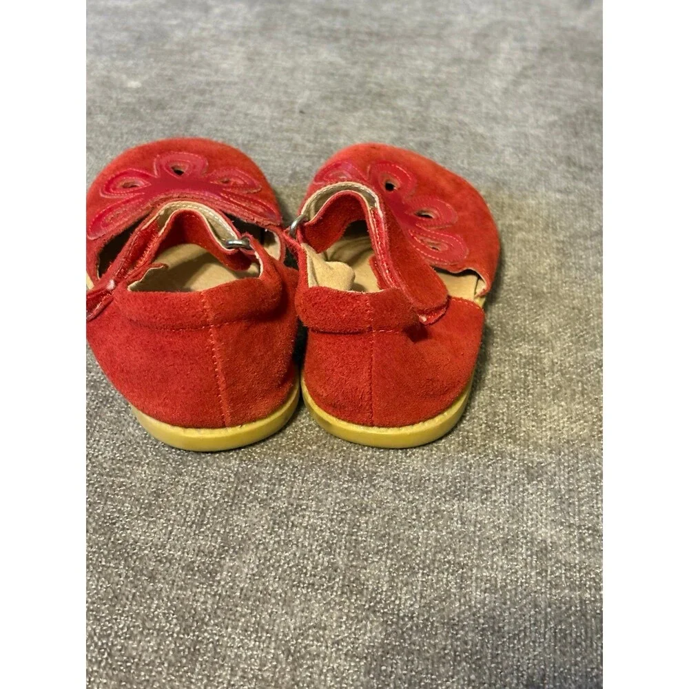 Livie & Luca Red Leather Petal Mary Jane Flats Size 9